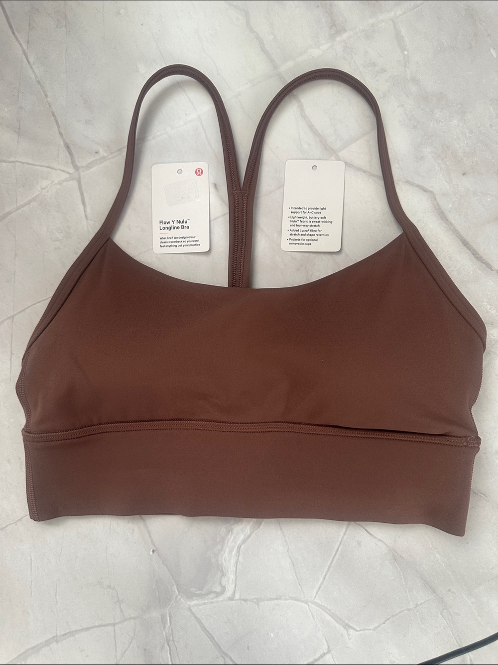Lululemon Flow Y Nulu™ Longline Bra A-C Cup Color: Dark Oxide